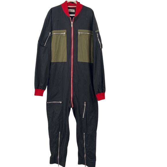 Ambush Black Green pocket full zip jumpsuit - Picture 1 of 11